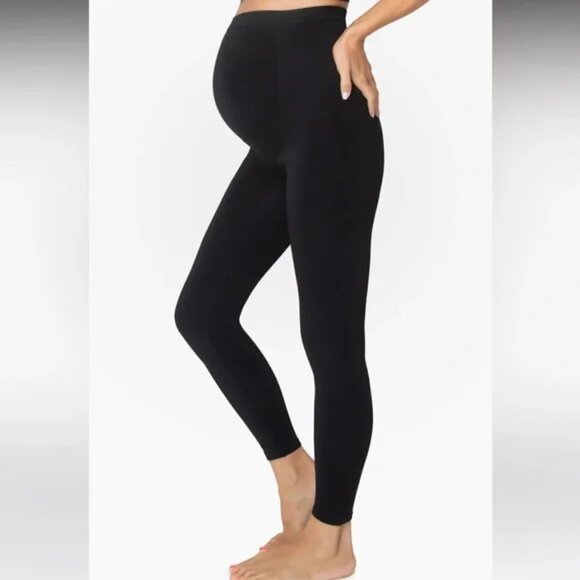 Belly Bandit Maternity Bump Support Leggings in Black - Picture 1 of 7